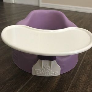 purple bumbo with tray